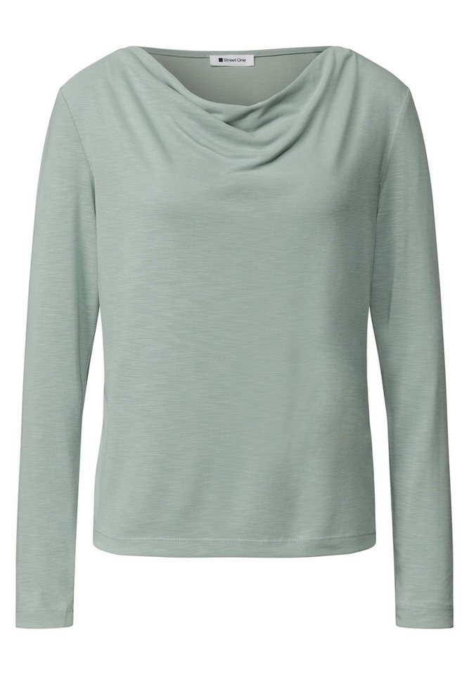 STREET ONE Langarmshirt mit Wasserfallausschnitt – Bild 4 von 5