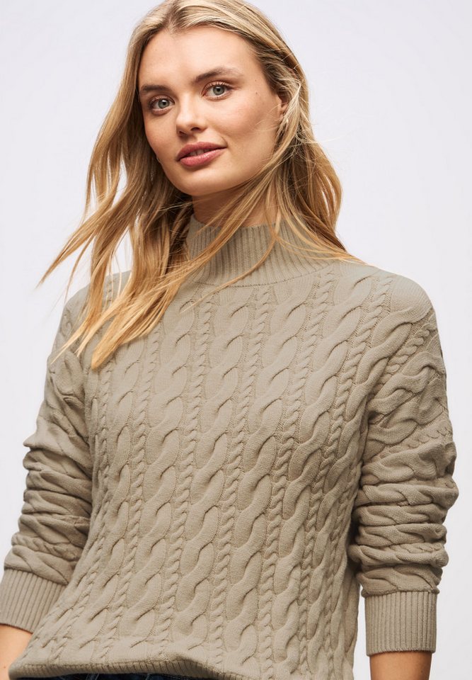STREET ONE Rollkragenpullover mit Zopfmuster – Bild 4 von 5