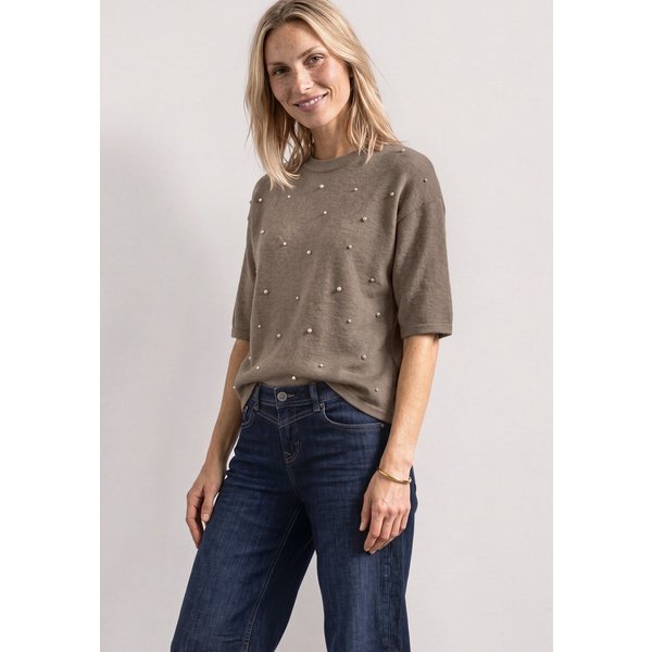 STREET ONE Rundhalspullover aus softem Materialmix