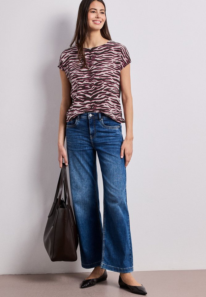 STREET ONE Shirttop Sommershirt mit Front im Animal-Look – Bild 4 von 5
