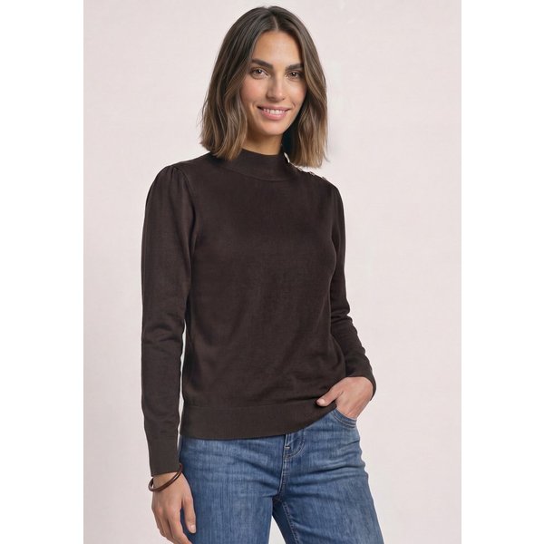 STREET ONE Stehkragenpullover aus softem Materialmix