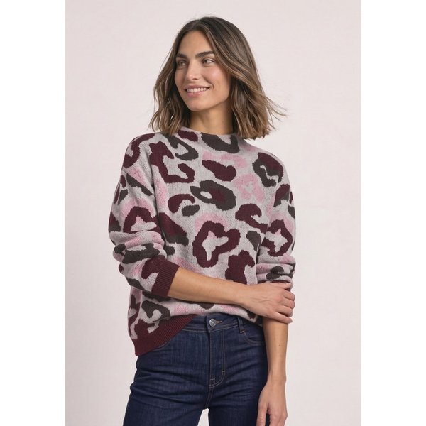 STREET ONE Stehkragenpullover mit Leomuster