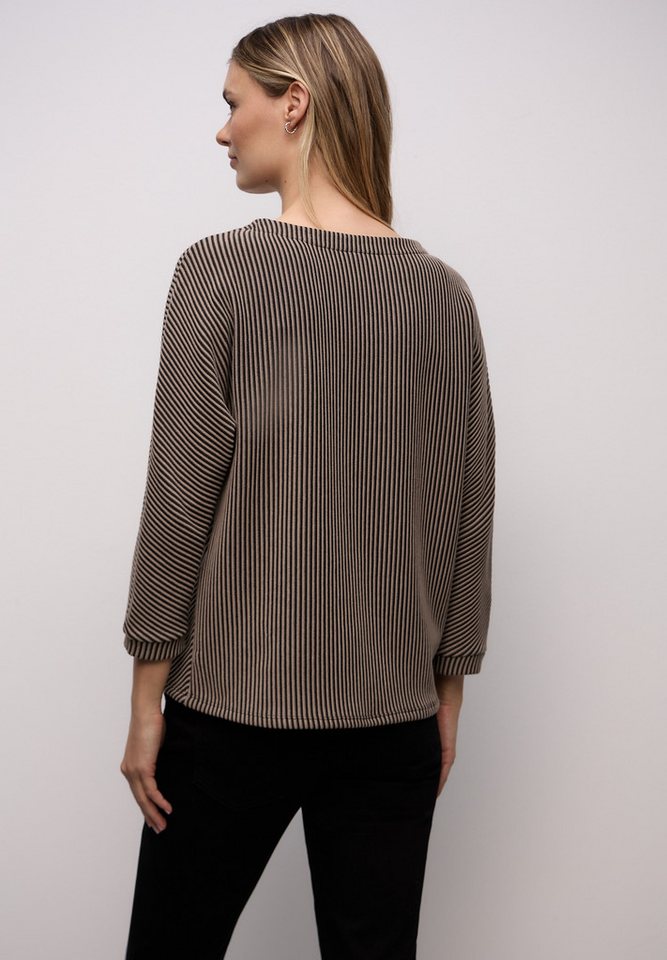 STREET ONE Strickpullover 3/4-Arm mit Two-Tone-Effekt und feinem Strukturmuster – Bild 3 von 5