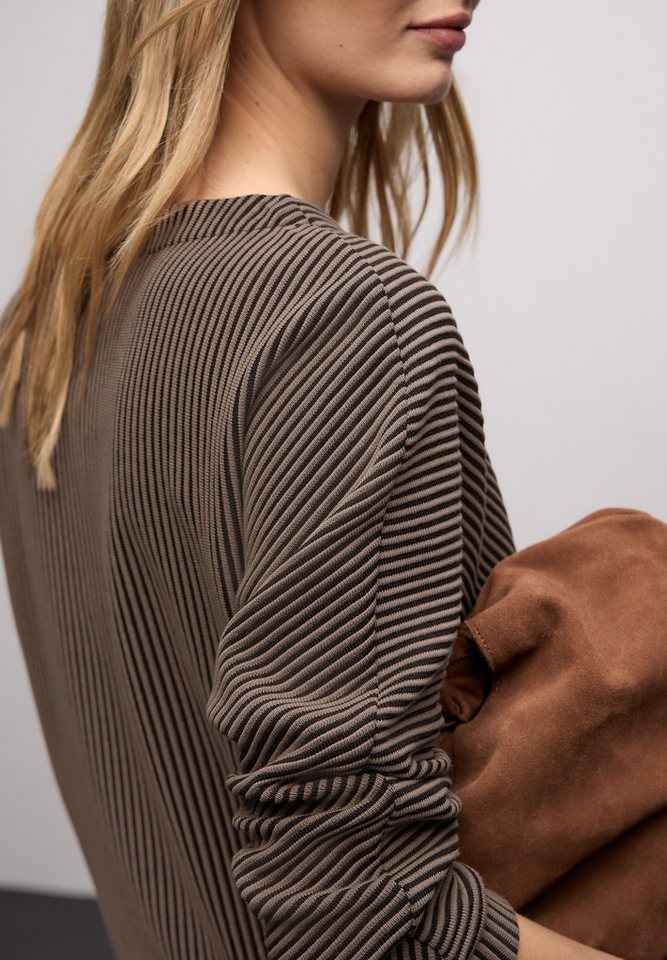 STREET ONE Strickpullover 3/4-Arm mit Two-Tone-Effekt und feinem Strukturmuster – Bild 4 von 5