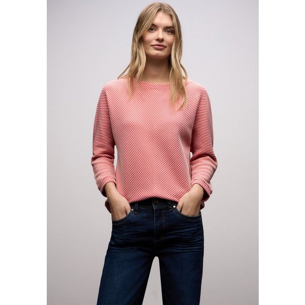 STREET ONE Strickpullover 3/4-Arm mit Two-Tone-Effekt und feinem Strukturmuster