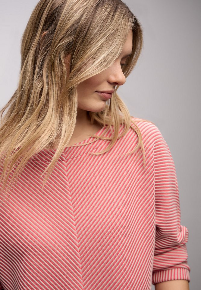 STREET ONE Strickpullover 3/4-Arm mit Two-Tone-Effekt und feinem Strukturmuster – Bild 3 von 5