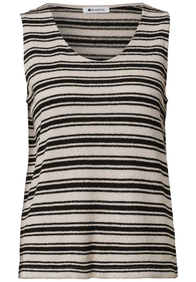 STREET ONE Stricktop Sommertop, tiefer Rundhalsausschnitt, Viskosemx – Bild 4 von 5