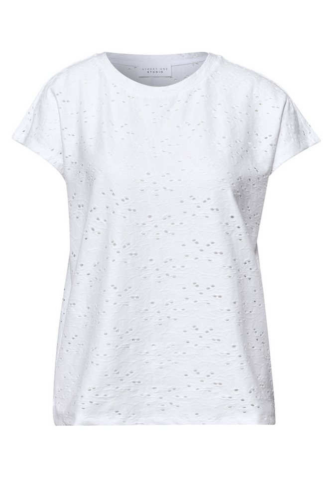 STREET ONE STUDIO Rundhalsshirt in Unifarbe – Bild 4 von 5