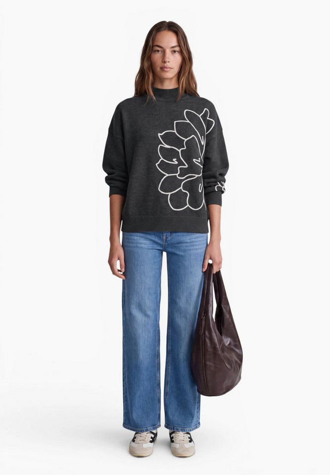 STREET ONE STUDIO Stehkragenpullover aus softem Materialmix – Bild 3 von 5