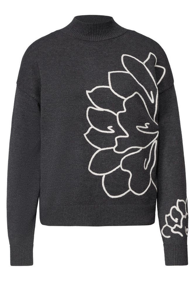 STREET ONE STUDIO Stehkragenpullover aus softem Materialmix – Bild 4 von 5