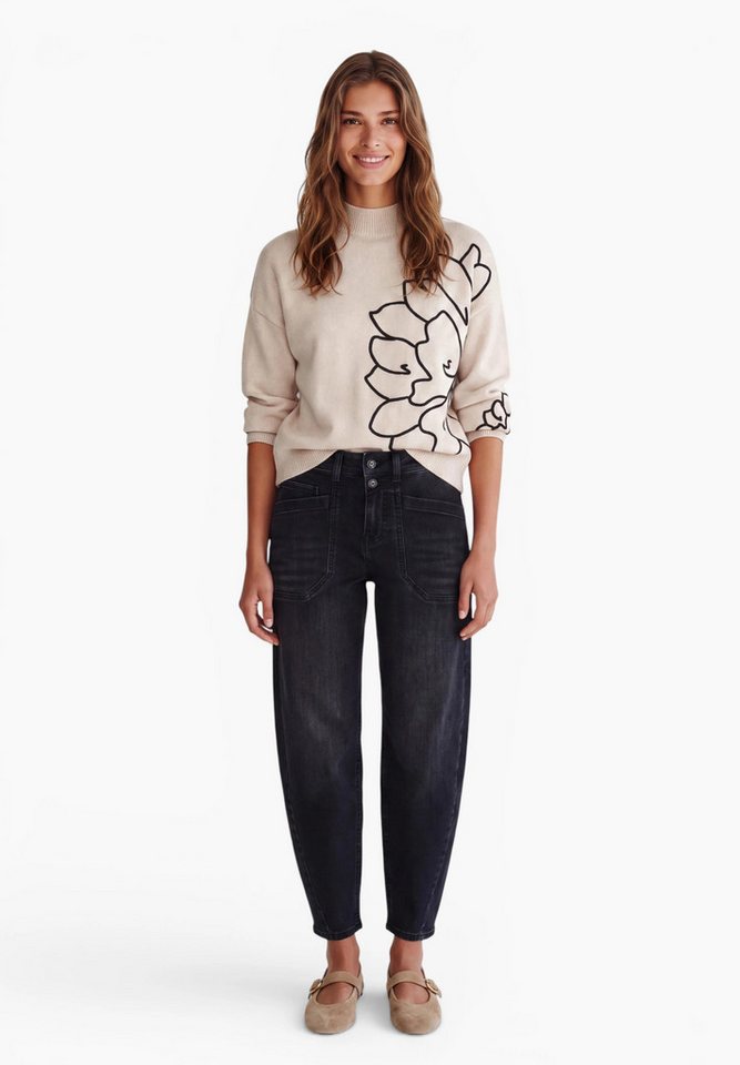 STREET ONE STUDIO Stehkragenpullover aus softem Materialmix – Bild 3 von 5