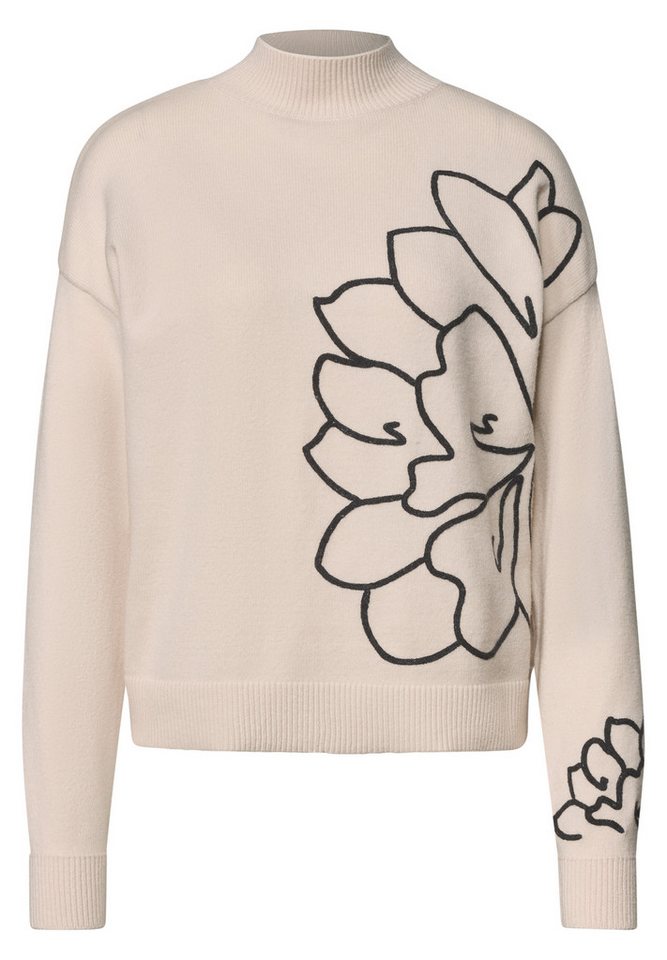 STREET ONE STUDIO Stehkragenpullover aus softem Materialmix – Bild 4 von 5