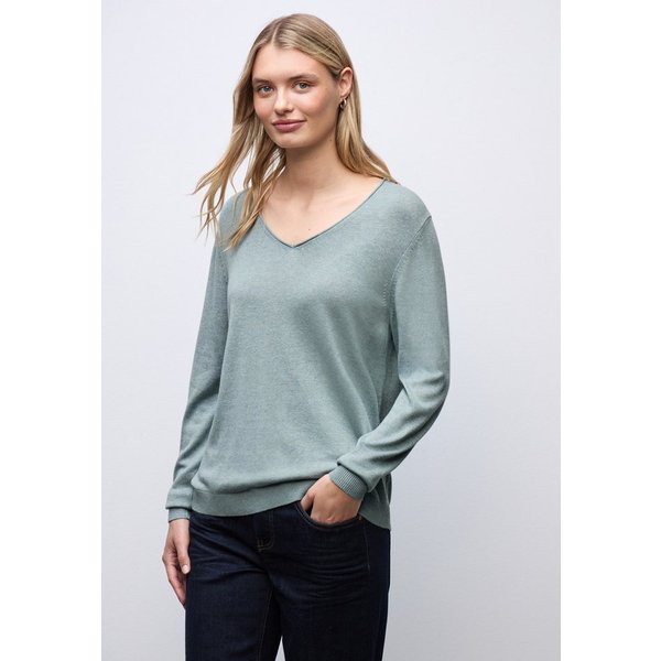 STREET ONE V-Ausschnitt-Pullover Feinstrick