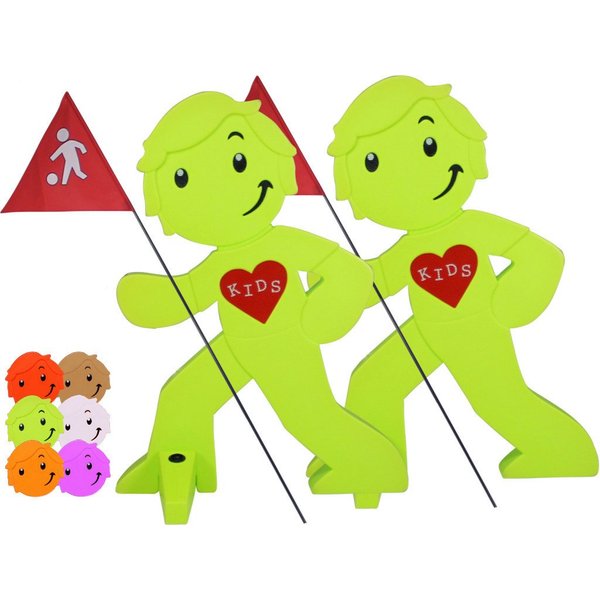 StreetBuddy Warnschild Warnfigur, Warnaufsteller, Warnschild für Kindersicherheit, (2 St)