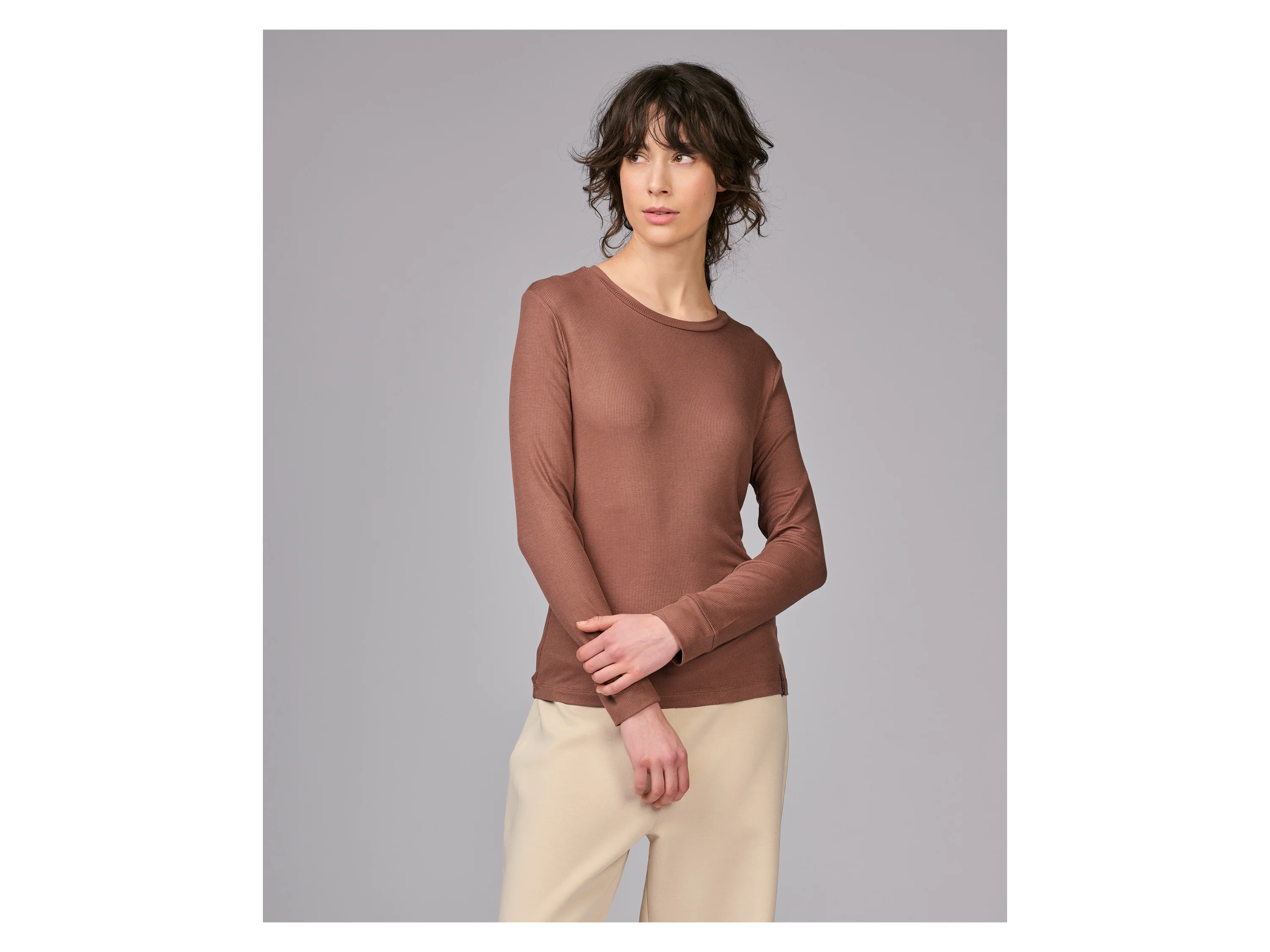 STRENESSE BLUE Damen Langarmshirt (Braun, S) – Bild 2 von 4
