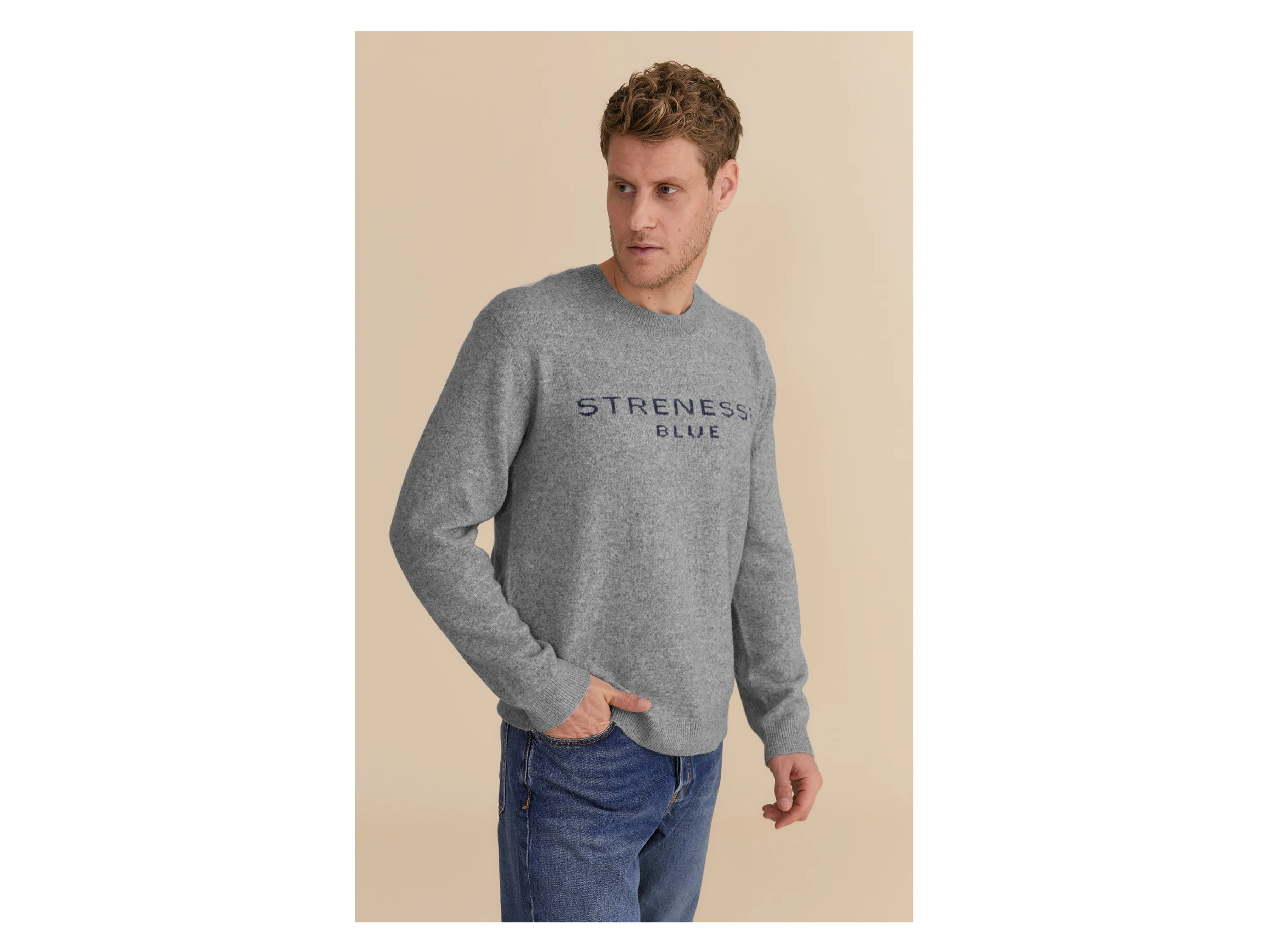 STRENESSE BLUE Herren Strickpullover (Grau, XL) – Bild 2 von 4