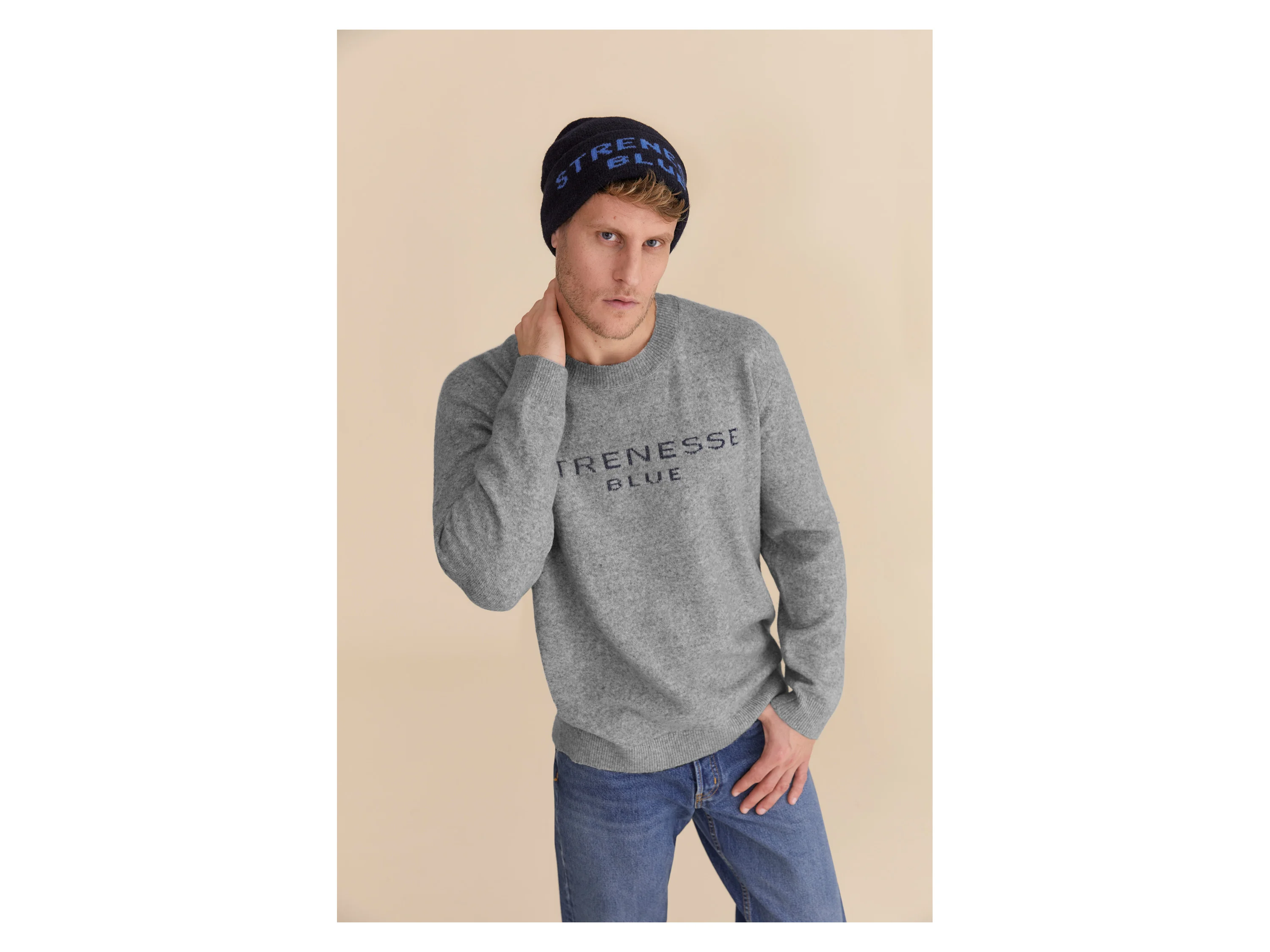 STRENESSE BLUE Herren Strickpullover (Grau, XL) – Bild 3 von 4