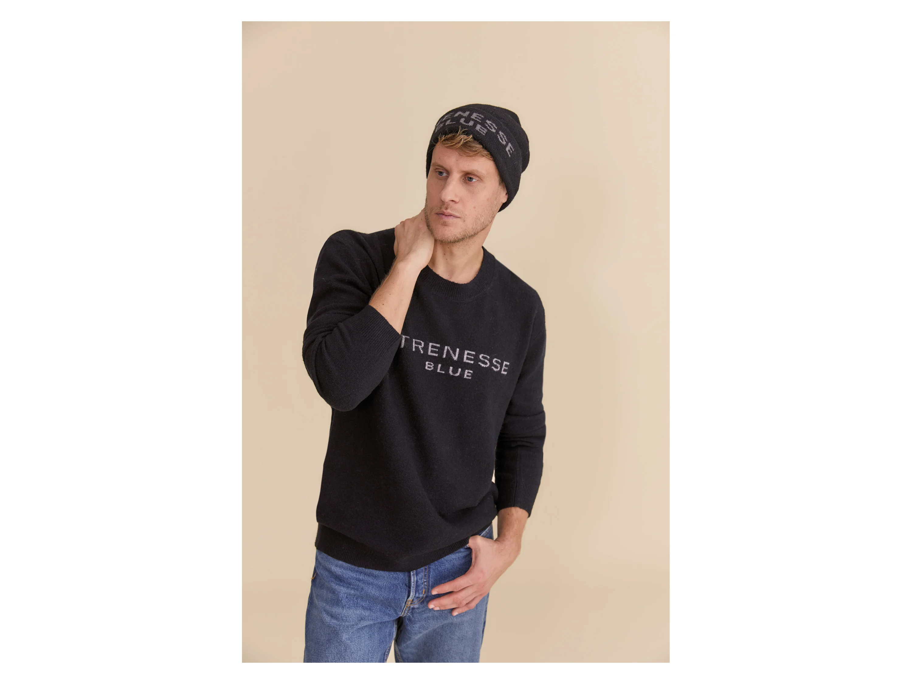 STRENESSE BLUE Herren Strickpullover (Schwarz, XL) – Bild 3 von 4