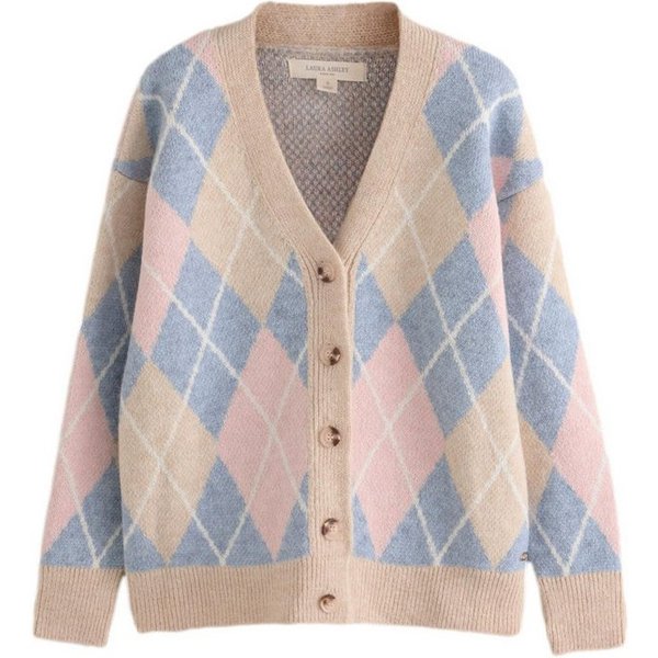 LAURA ASHLEY Strickjacke Laura Ashley Boyfriend-Strickjacke, V-Ausschnitt (1-tlg)