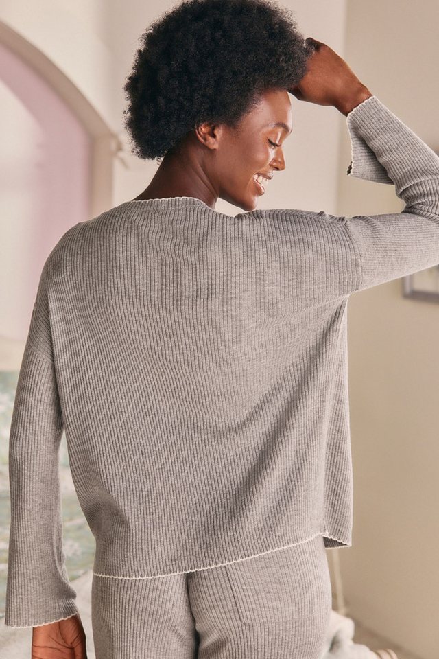 LAURA ASHLEY Strickjacke Laura Ashley kurze, gerippte Lounge-Strickjacke (1-tlg) – Bild 2 von 5