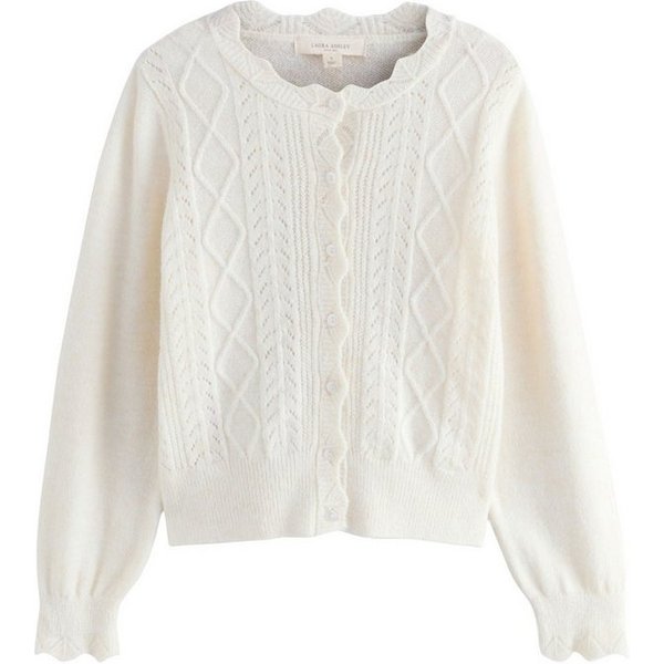 LAURA ASHLEY Strickjacke Laura Ashley Strickjacke mit Pointelle (1-tlg)