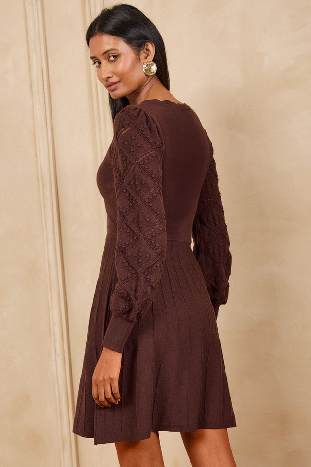 Love & Roses Strickkleid Love & Roses Strick-Minikleid, U-Boot-Ausschnitt (1-tlg) – Bild 4 von 4