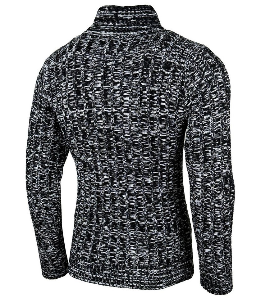 Baxboy Strickpullover Baxboy Herren Meliert Pullover Stehkragen Winter-Freizeit Pulli B-292 – Bild 3 von 5