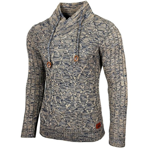 Baxboy Strickpullover Baxboy Herren Meliert Pullover Stehkragen Winter-Freizeit Pulli B-292