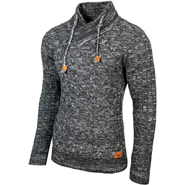Baxboy Strickpullover Baxboy Herren Meliert Pullover Stehkragen Winter-Freizeit Pulli B-292