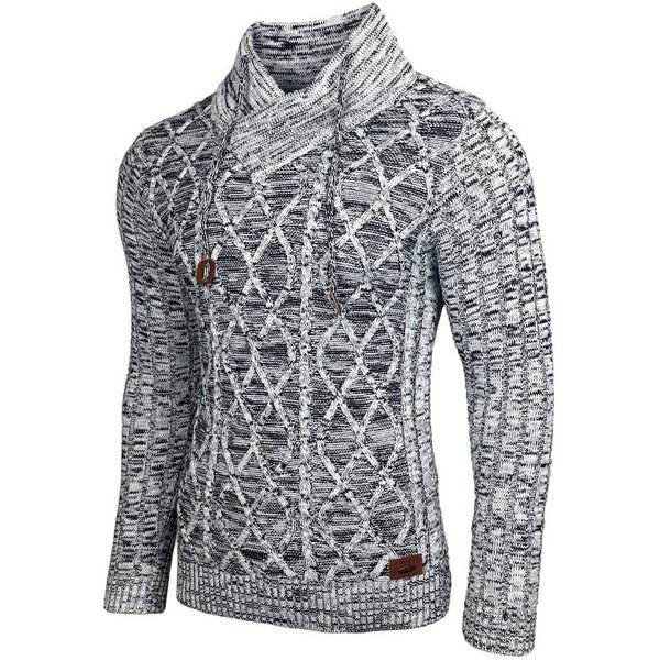 Baxboy Strickpullover Baxboy Herren Meliert Pullover Stehkragen Winter-Freizeit Pulli B-292