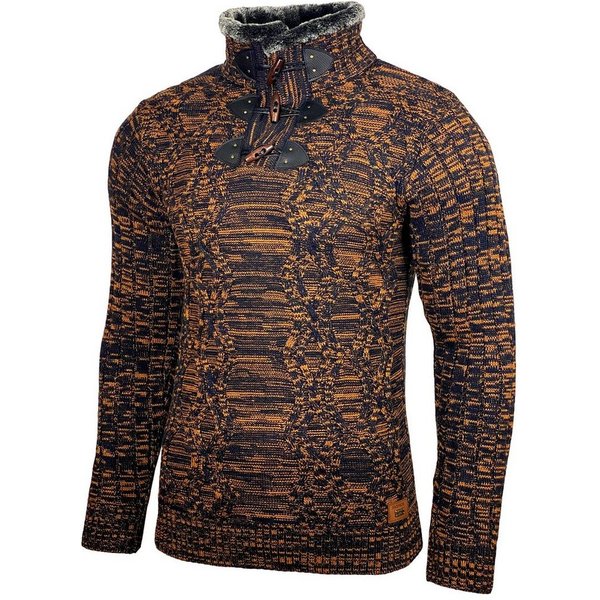 Baxboy Strickpullover Baxboy Herren Pullover Hoher Kragen Stehkragen Strickpullover B-291