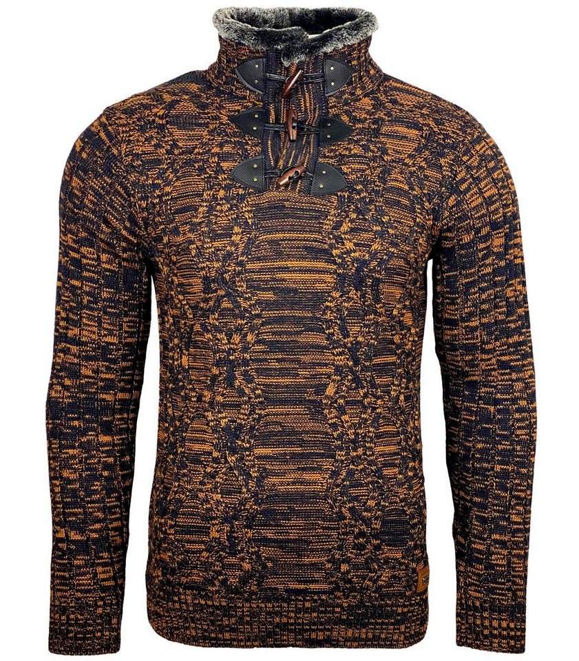 Baxboy Strickpullover Baxboy Herren Pullover Hoher Kragen Stehkragen Strickpullover B-291 – Bild 2 von 5