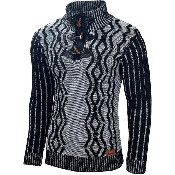 Baxboy Strickpullover Baxboy Herren Pullover Hoher Kragen Stehkragen Strickpullover B-291