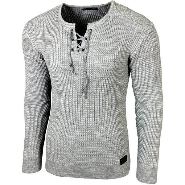 Baxboy Strickpullover Baxboy Herren Pullover Rundkragen Moderner Feinstrick Pulli B-52132
