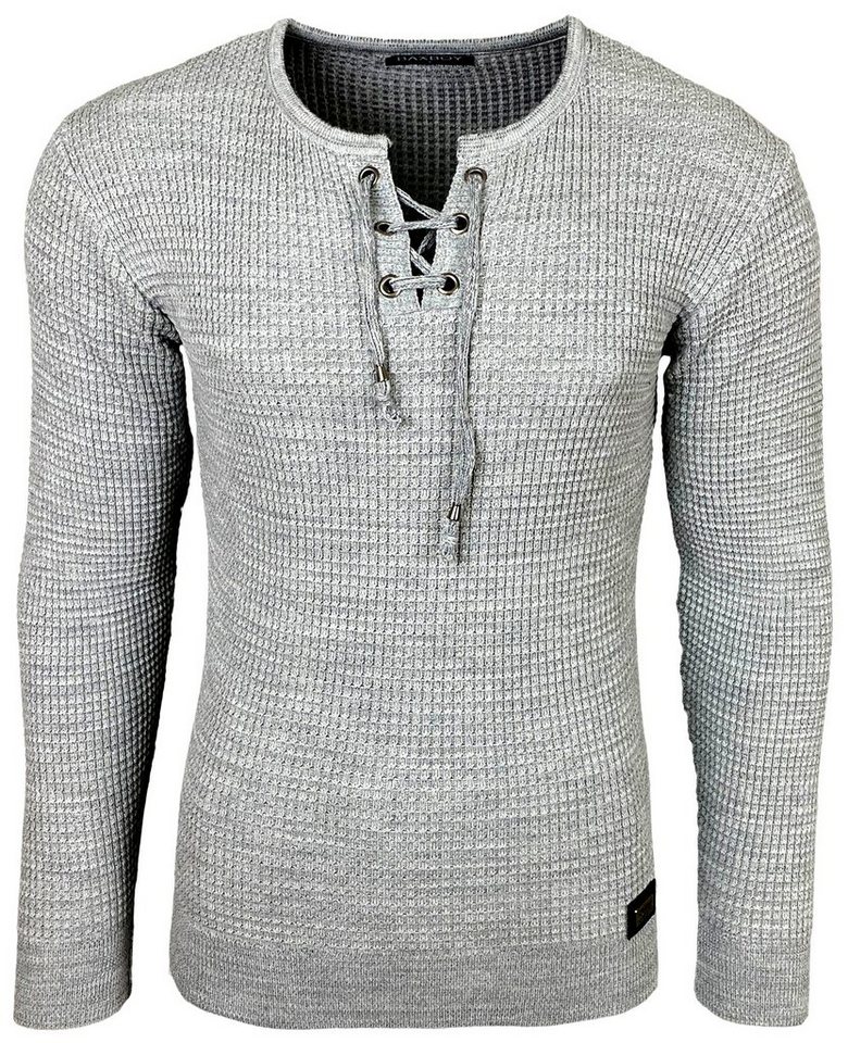 Baxboy Strickpullover Baxboy Herren Pullover Rundkragen Moderner Feinstrick Pulli B-52132 – Bild 2 von 5