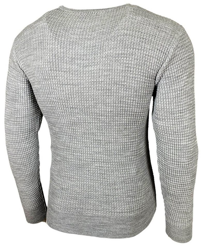 Baxboy Strickpullover Baxboy Herren Pullover Rundkragen Moderner Feinstrick Pulli B-52132 – Bild 3 von 5