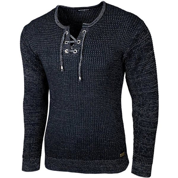 Baxboy Strickpullover Baxboy Herren Pullover Rundkragen Moderner Feinstrick Pulli B-52132