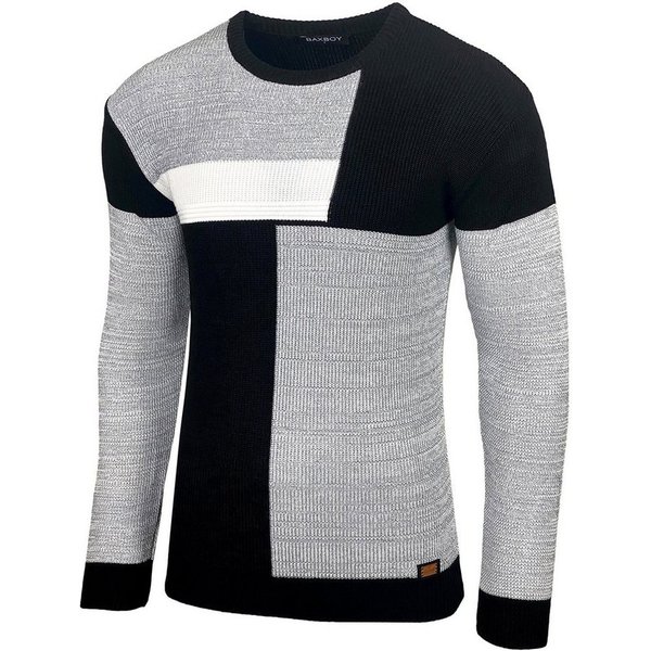 Baxboy Strickpullover Baxboy Herren Pullover Strick-Pullover Rundkragen BB-52288
