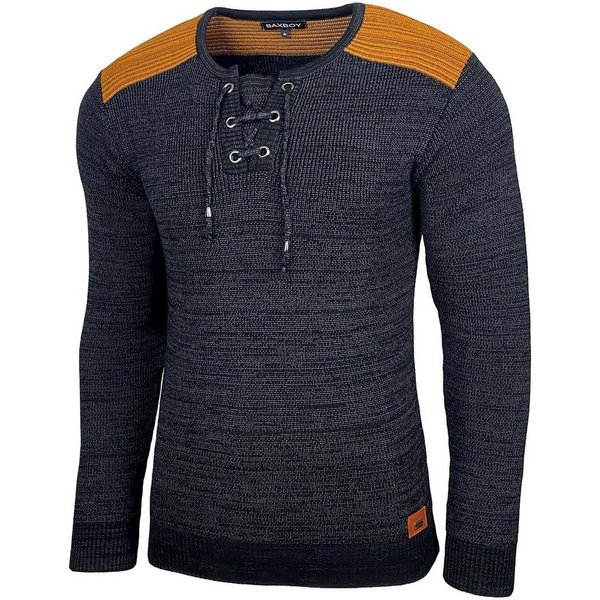 Baxboy Strickpullover Baxboy Herren Pullover V-Neck Strick-Pullover Moderner Männer 52205