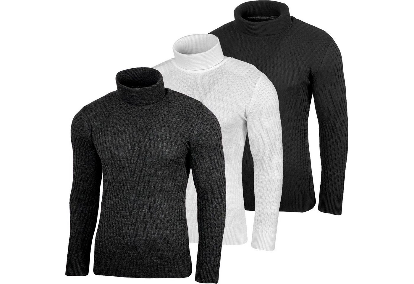 Baxboy Strickpullover Baxboy Herren Slim fit Freizeit Feinstrick Rollkragenpullover B-1640 – Bild 4 von 4