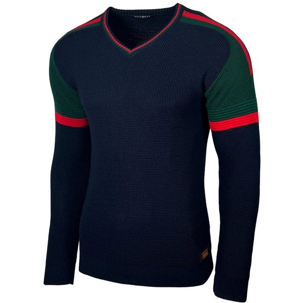 Baxboy Strickpullover BAXBOY Herren stylischer Rundhals Strick-Pullover B-2607