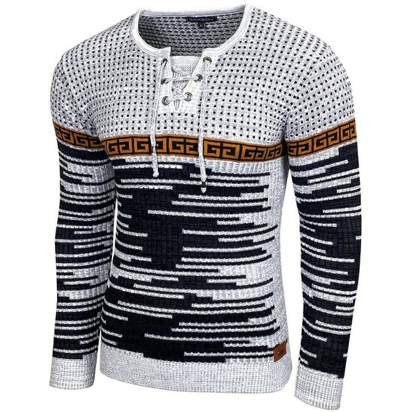 Baxboy Strickpullover BAXBOY Herren stylischer Rundhals Strick-Pullover B-52156