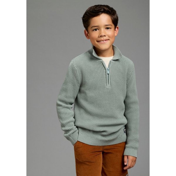 Scout Strickpullover Gerippter Pulli mit Kragen und Reißverschluss - NEU von SCOUT Troyer-Pullover aus Strickmaterial, mit hohem Baumwollanteil
