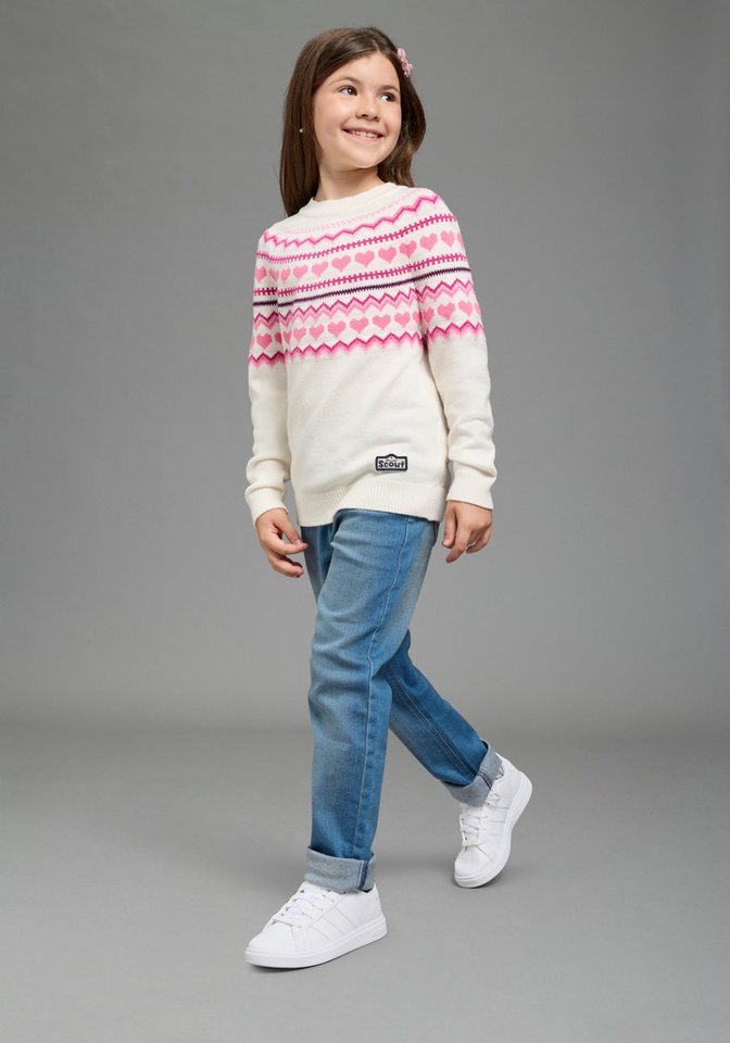 Scout Strickpullover Jaccquard Pullover - Herzendesign - NEU von SCOUT Herz-Jaccquard Pullover, kuschelig weich, elastisches Strickmaterial – Bild 4 von 5
