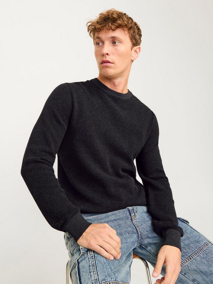Jack & Jones Strickpullover Jack & Jones Herren Pullover JjeGlobe Rundhals Strickpulli Oberteil – Bild 5 von 5