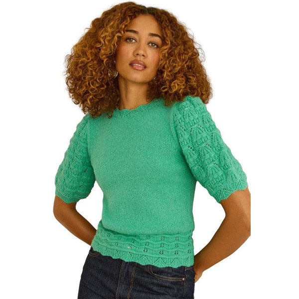 Love & Roses Strickpullover Love & Roses gemütlicher Kurzarm-Strickpullover (1-tlg)