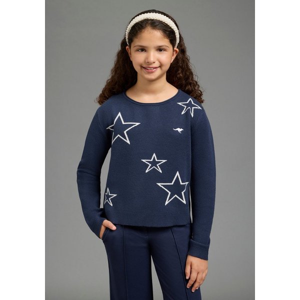 KangaROOS Strickpullover Strickpullover mit Sternen von KangaROOS Weicher Pullover mit Sternen-Motiv, elastisches Strickmaterial