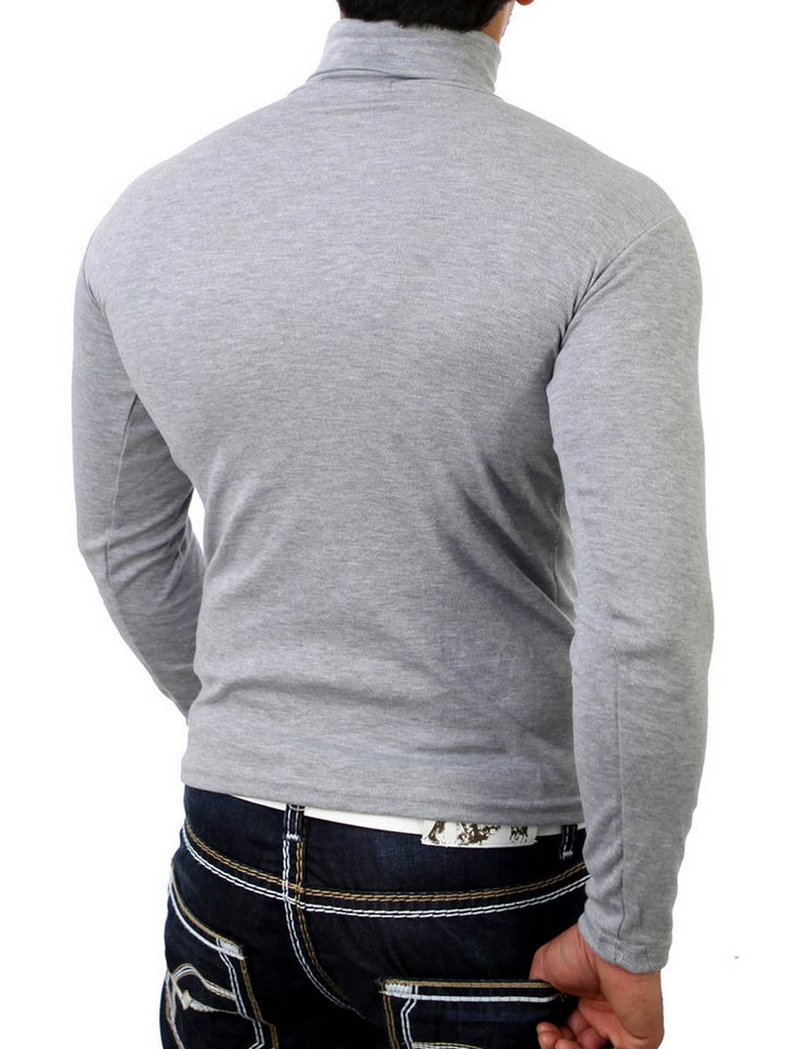 Reslad Strickpullover Reslad Herren Rollkragenpullover Männer Pulli sportlicher Rolli Pullov (1-tlg) Rollkragenpullover Basic Slim Fit – Bild 4 von 4