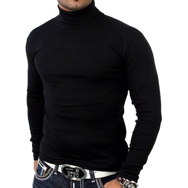 Reslad Strickpullover Reslad Herren Rollkragenpullover Männer Pulli sportlicher Rolli Pullov (1-tlg) Rollkragenpullover Basic Slim Fit
