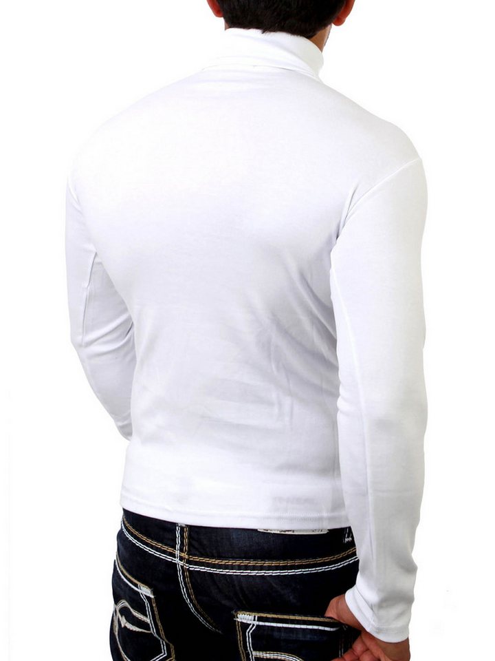 Reslad Strickpullover Reslad Herren Rollkragenpullover Männer Pulli sportlicher Rolli Pullov (1-tlg) Rollkragenpullover Basic Slim Fit – Bild 4 von 4